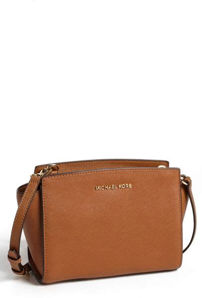 michael michael kors selma medium saffiano leather crossbody camel|selma saffiano leather bag review.